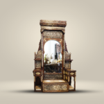 Carved Wood Ceremonial Mirror