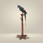 Ornate Wooden Parrot Sculpture