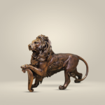 Ornate Bronze Lion Sculpture
